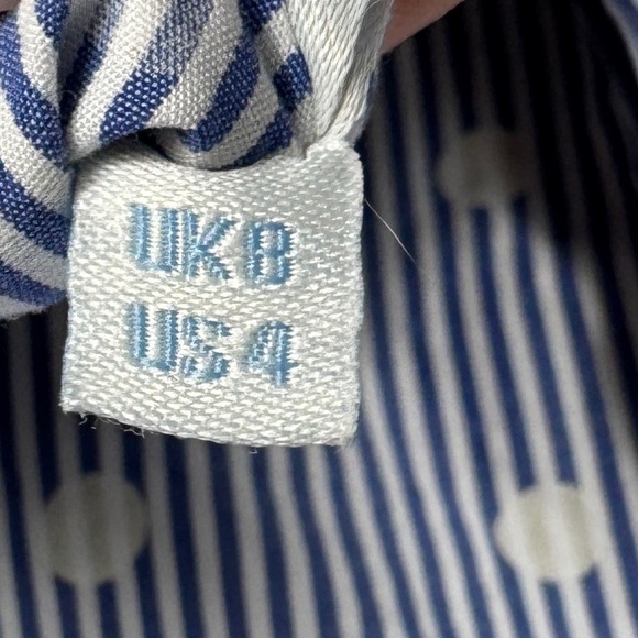 Boden Relaxed Weekend Shirt, Polka Dots + Stripes, Size 4 - Picture 7 of 8